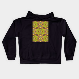 Detailed Green, Purple, Yellow Pattern - WelshDesigns004 Kids Hoodie